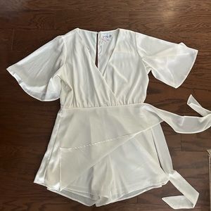 White Wrap Romper